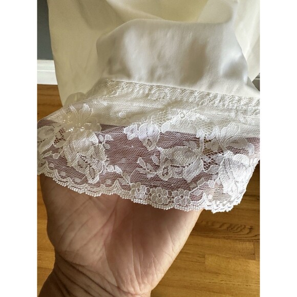 Vintage  Beehive 50s 60s White Nylon Mini Slip Dress Size 32D Chest Long - Picture 7 of 14